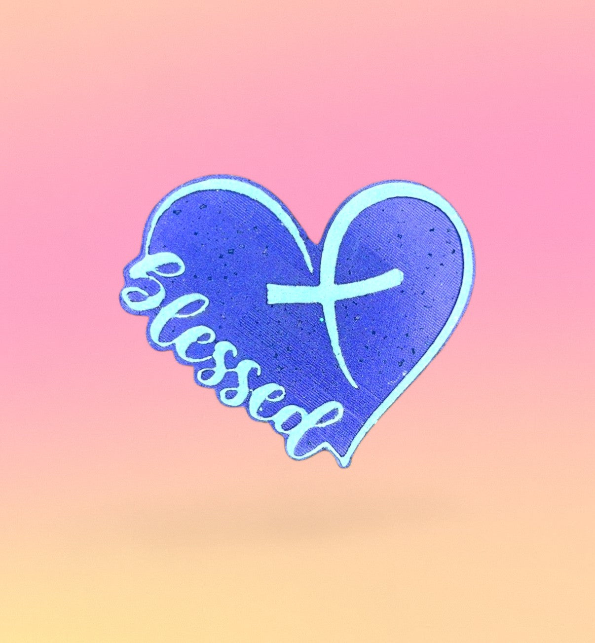 Blessed Heart With Cross Freshie