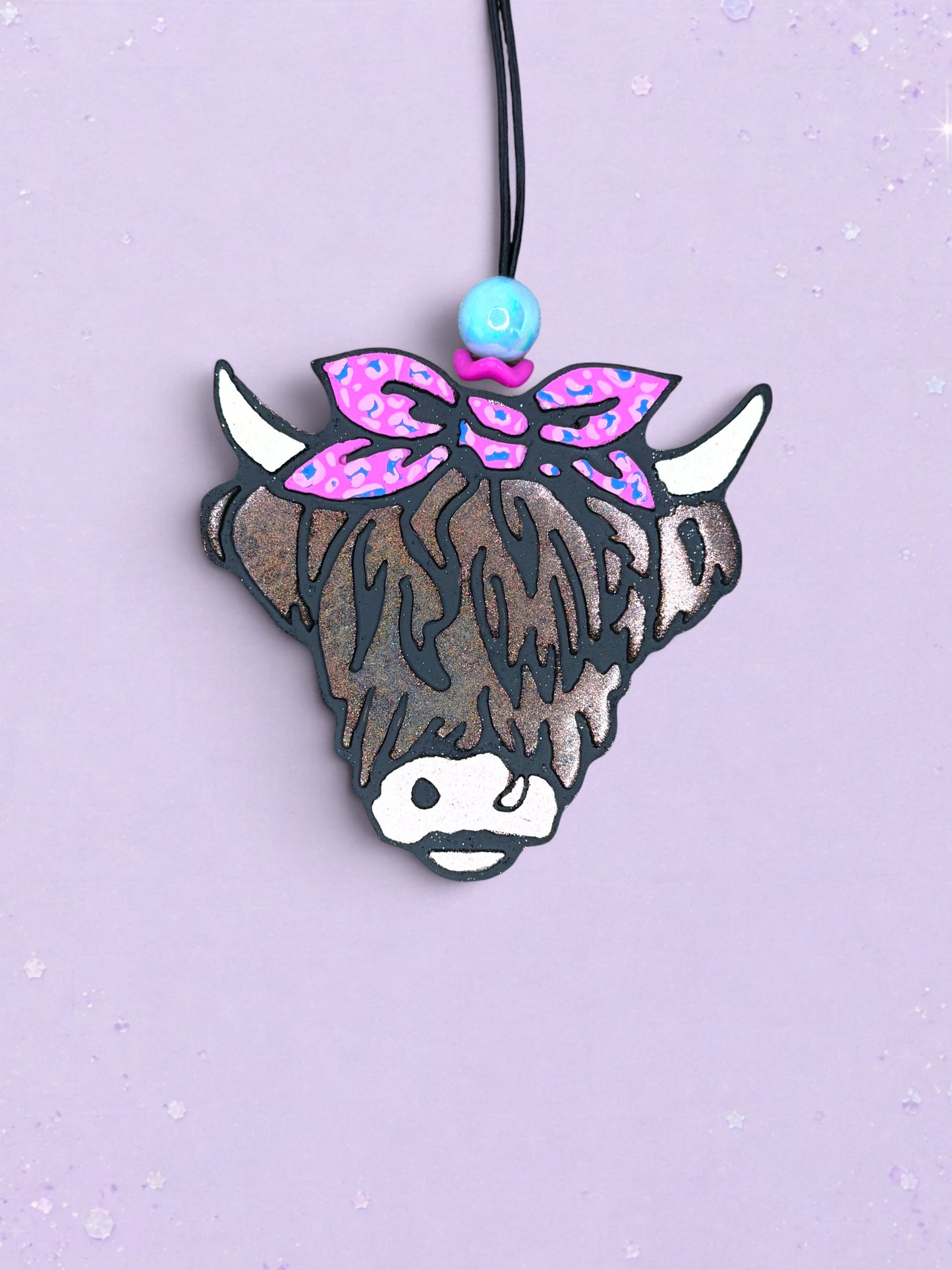 Highland Cow Head With Bow (option 1) Freshie