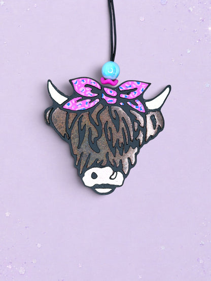 Highland Cow Head With Bow (option 1) Freshie
