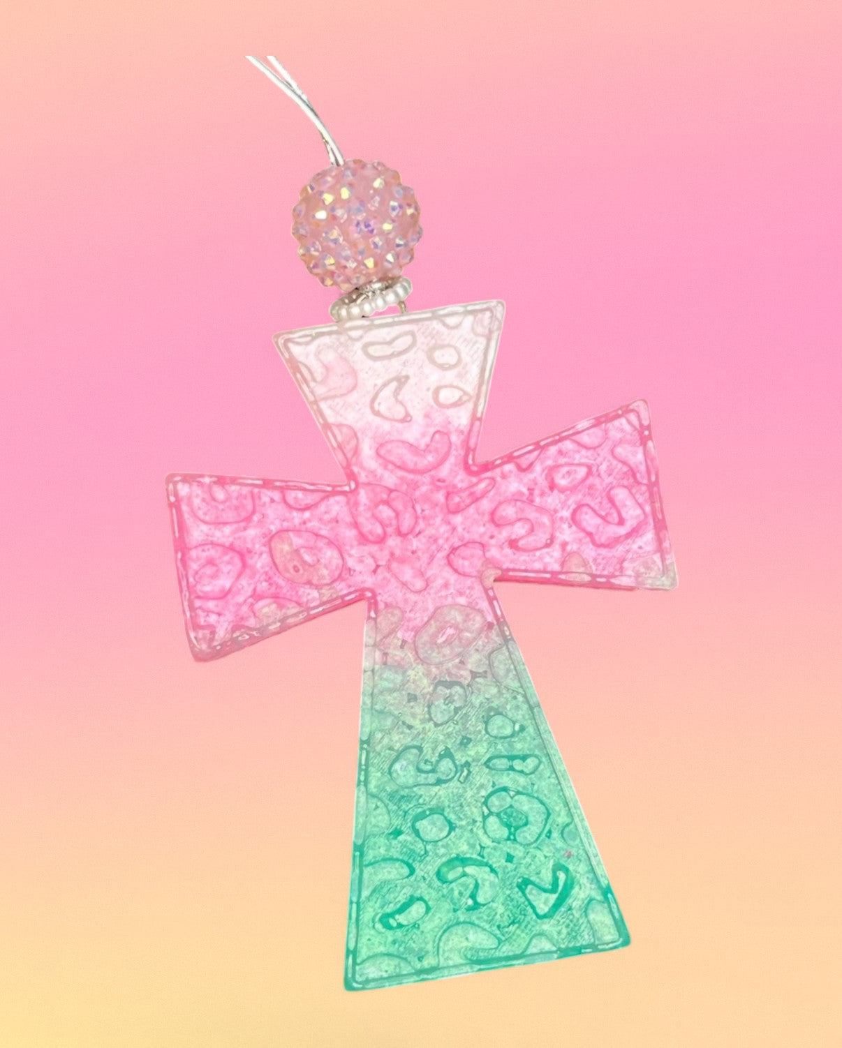Cross Animal Print Square Freshie