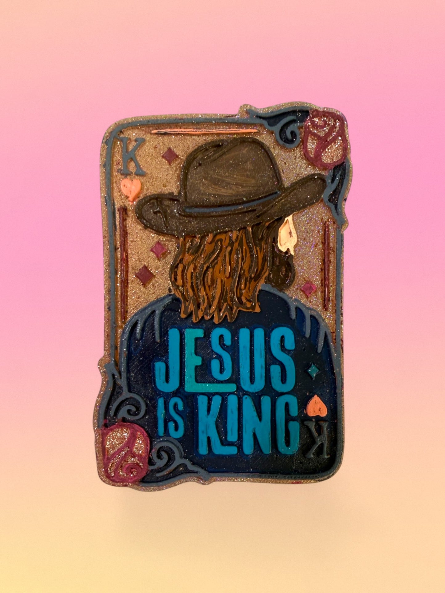 Jesus Is King Playing Card Freshie