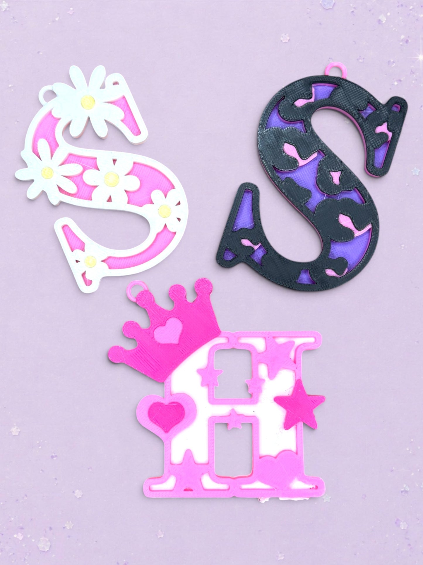 Custom Initial 3D Printed Keychain