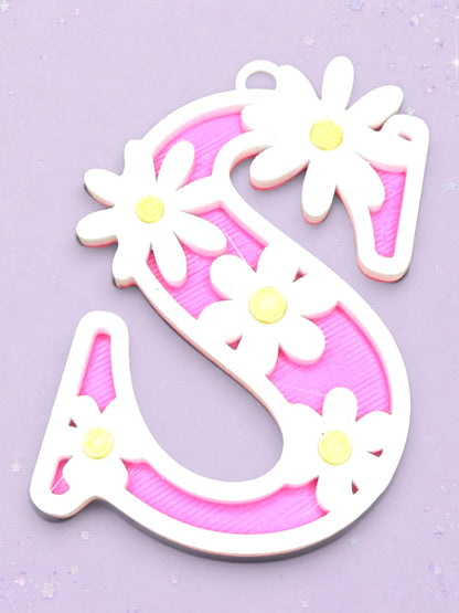 Custom Initial 3D Printed Keychain